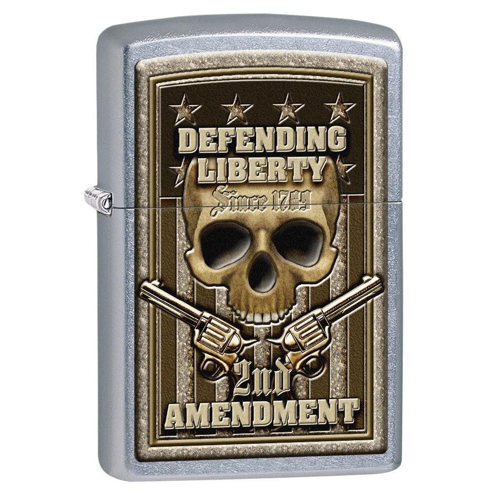 Zippo Lighter: Defending Liberty, Second Amendment - Street Chrome 80686