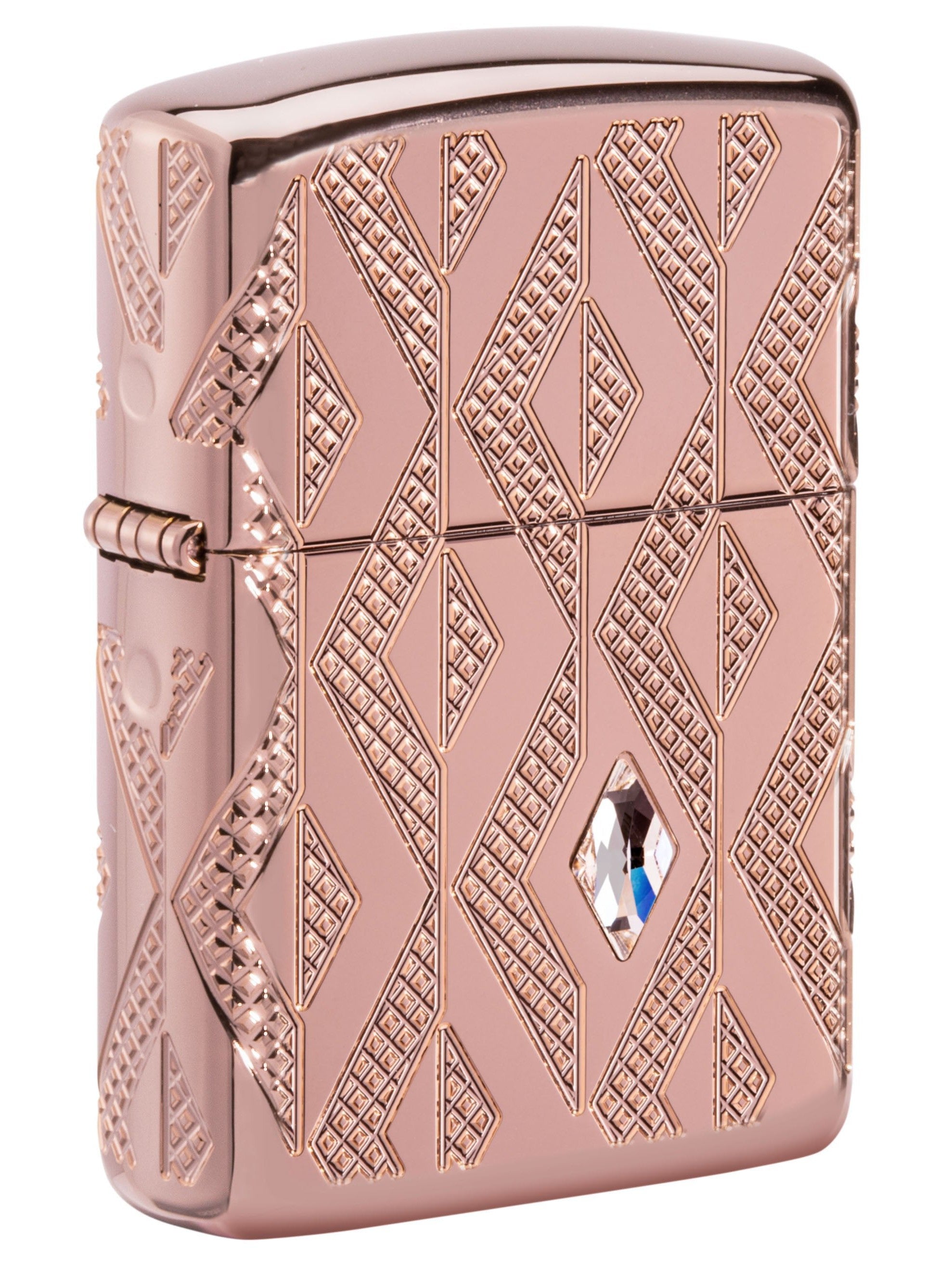 Zippo Lighter: Diamond Pattern, MultiCut Armor - Rose Gold 49702