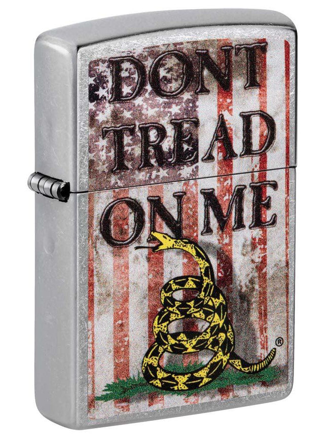 Zippo Lighter: Don't Tread on Me with American Flag - Street Chrome 81211