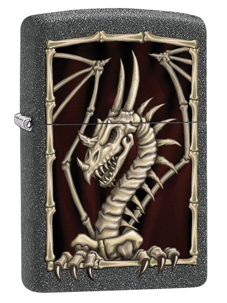 Zippo Lighter: Dragon Skeleton - Iron Stone 79581