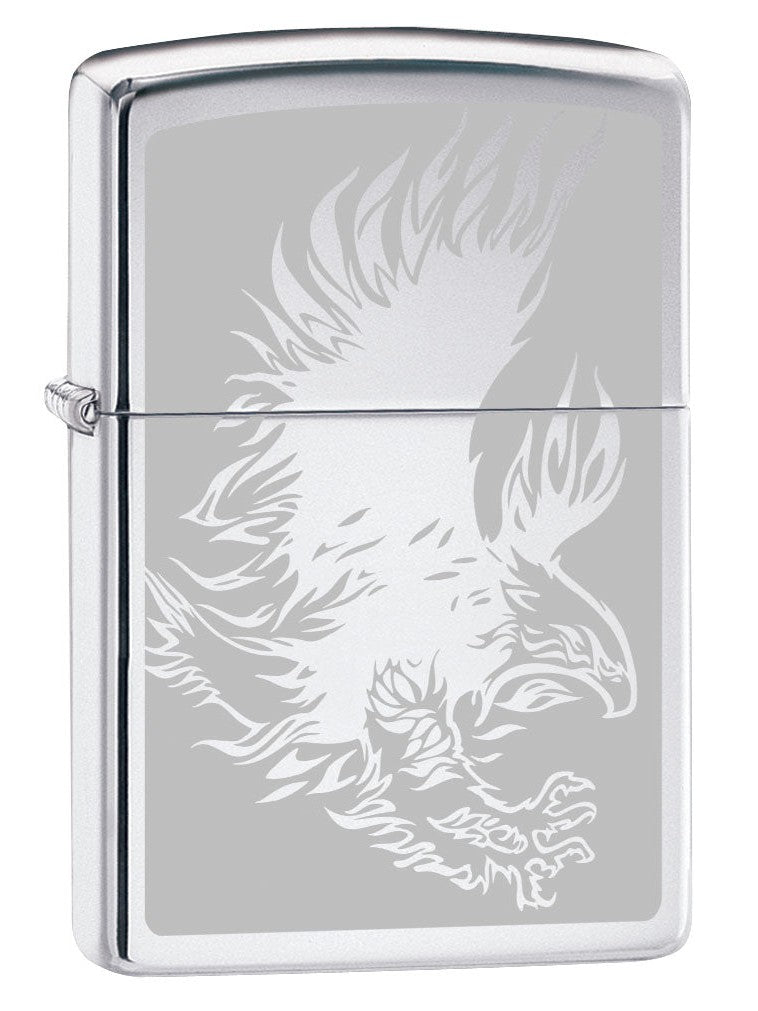 Zippo Lighter: Eagle with Talons, Engraved - High Polish Chrome 80235