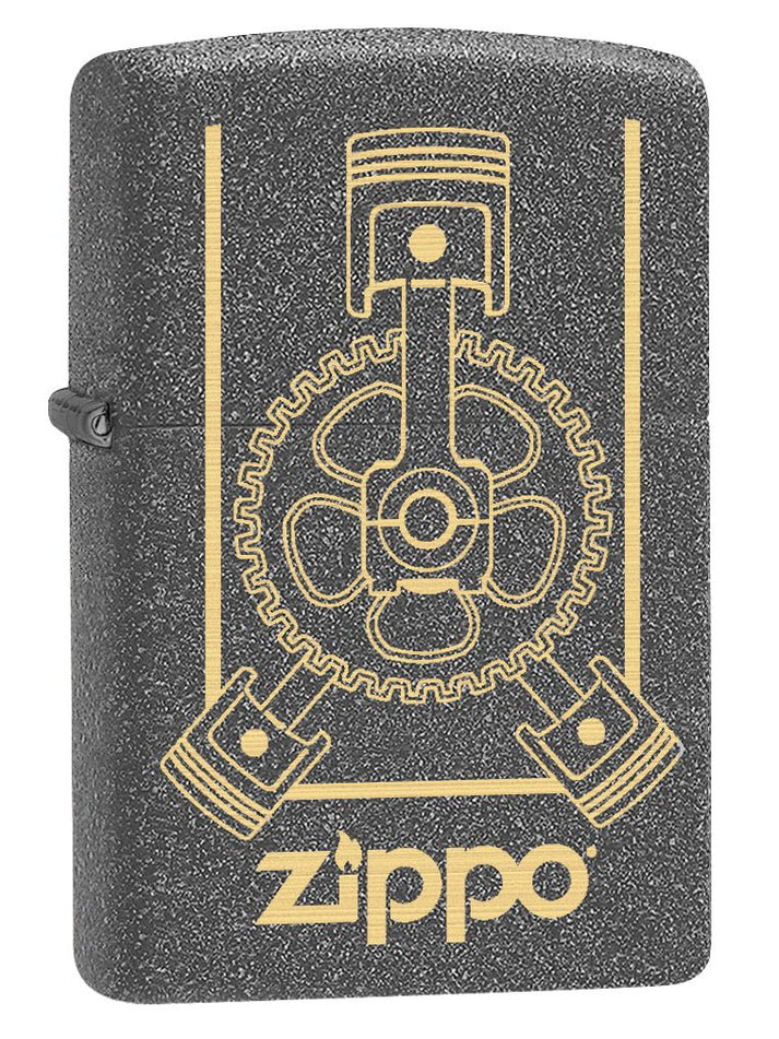 Zippo Lighter: Engraved Engine - Iron Stone 79149