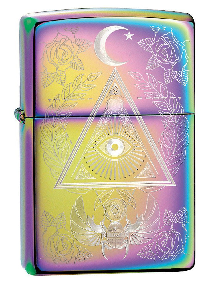 Zippo Lighter: Eye of Providence Engraved - Spectrum 49061