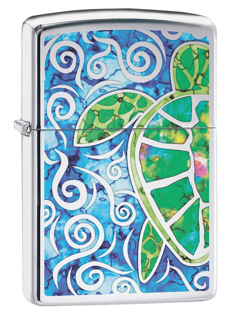 Zippo Lighter: Fusion Sea Turtle - High Polish Chrome 79803