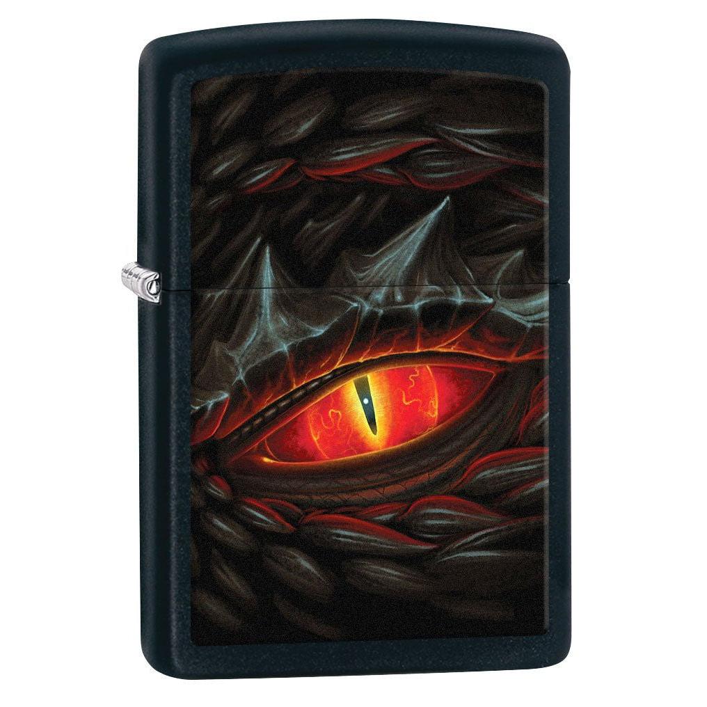 Zippo Lighter: Glowing Dragon Eye - Black Matte 80830