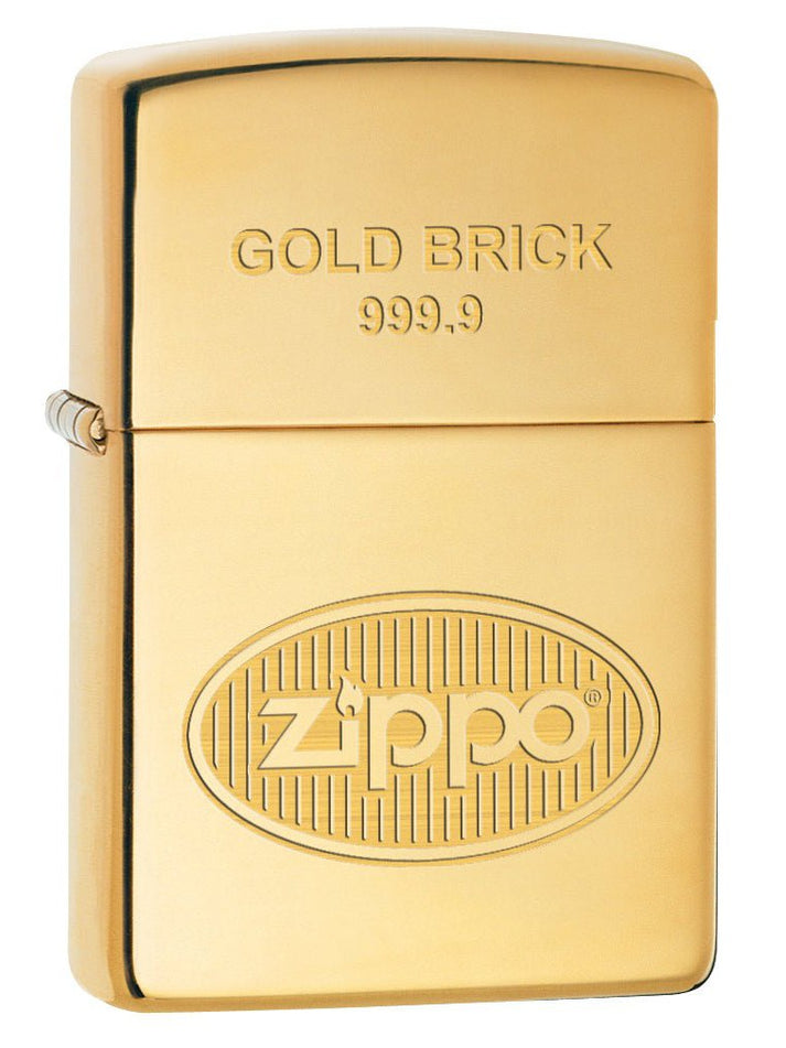 Zippo Lighter: Gold Brick 999.9 - High Polish Brass 77190