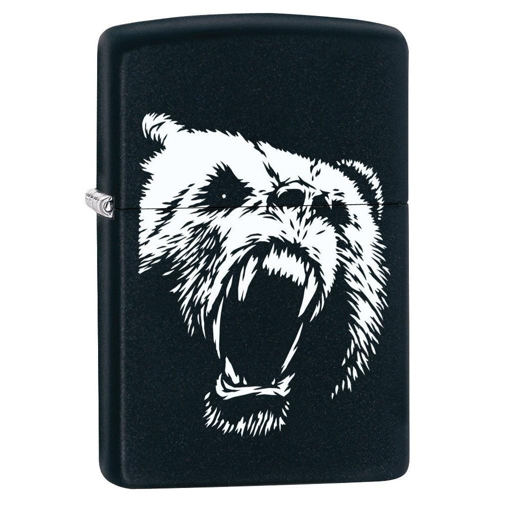 Zippo Lighter: Grizzly Bear - Black Matte 78276