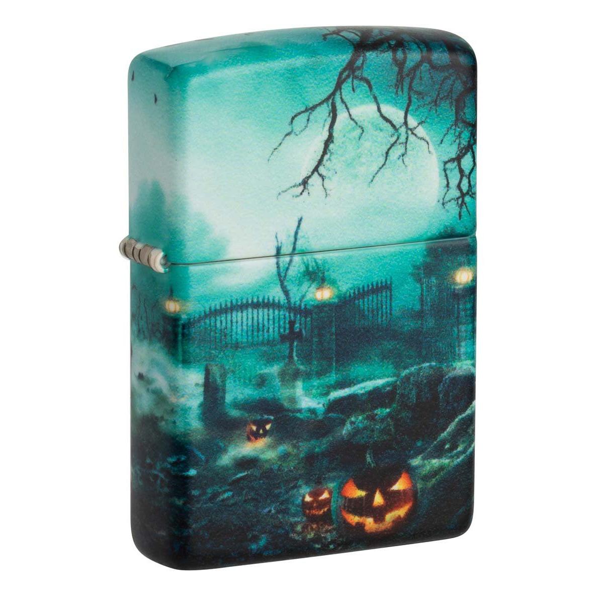 Zippo Lighter: Halloween Graveyard, 540 Color - Matte 48389