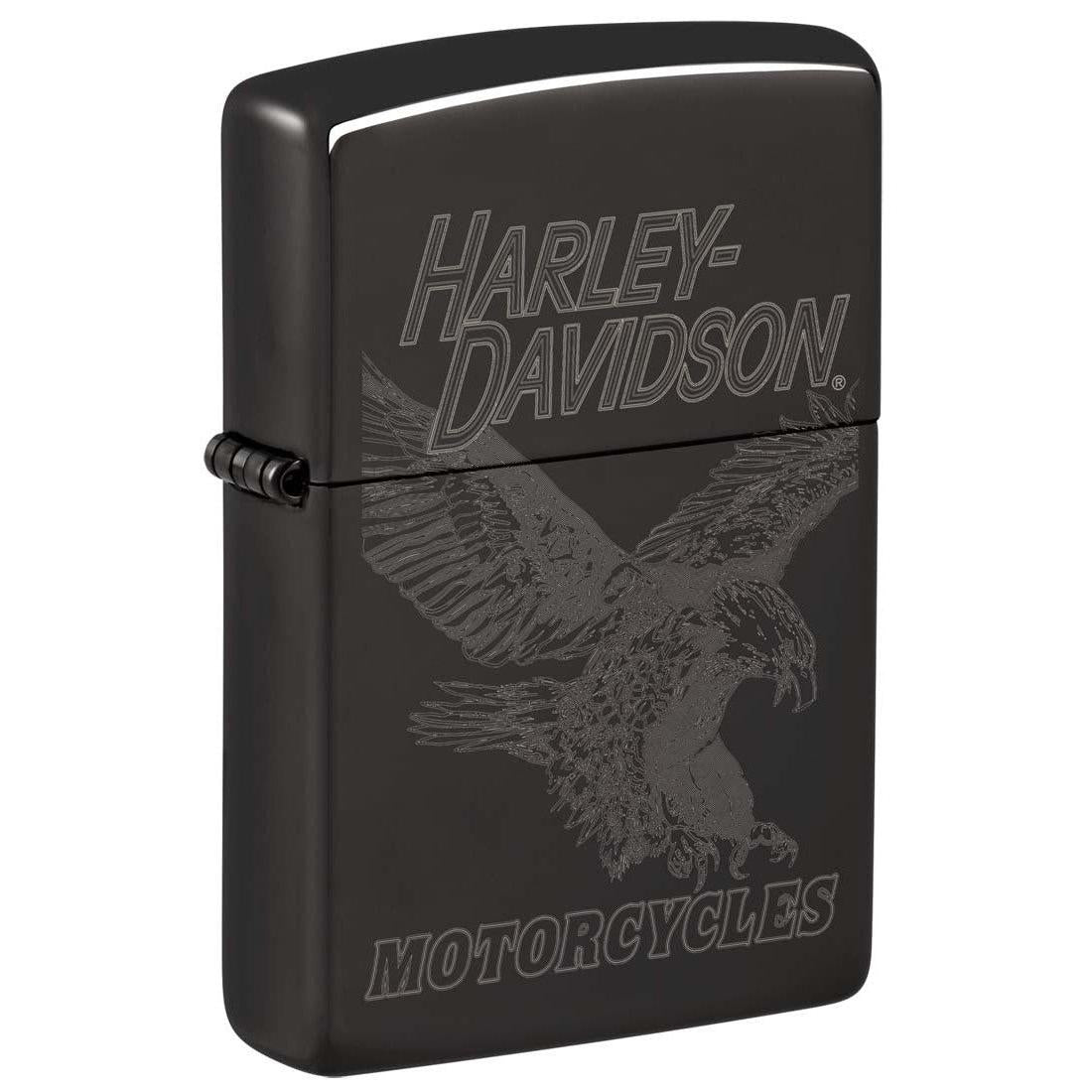 Zippo Lighter: Harley-Davidson Eagle, Engraved - High Polish Black 48601