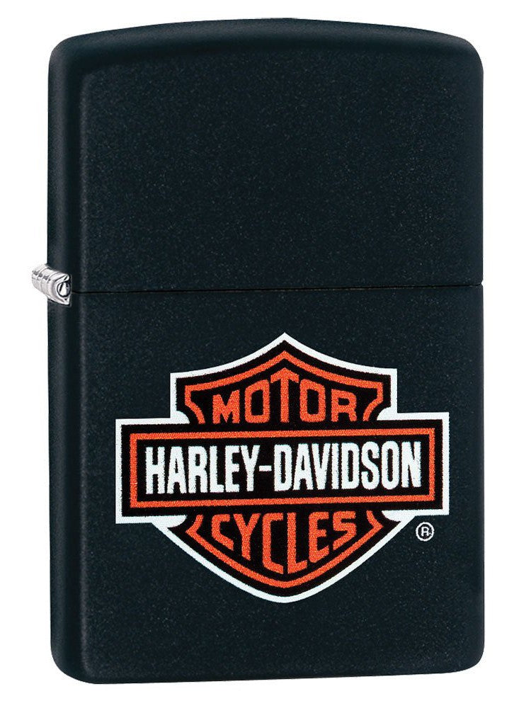 Zippo Lighter: Harley-Davidson Logo - Black Matte 218HD.H252