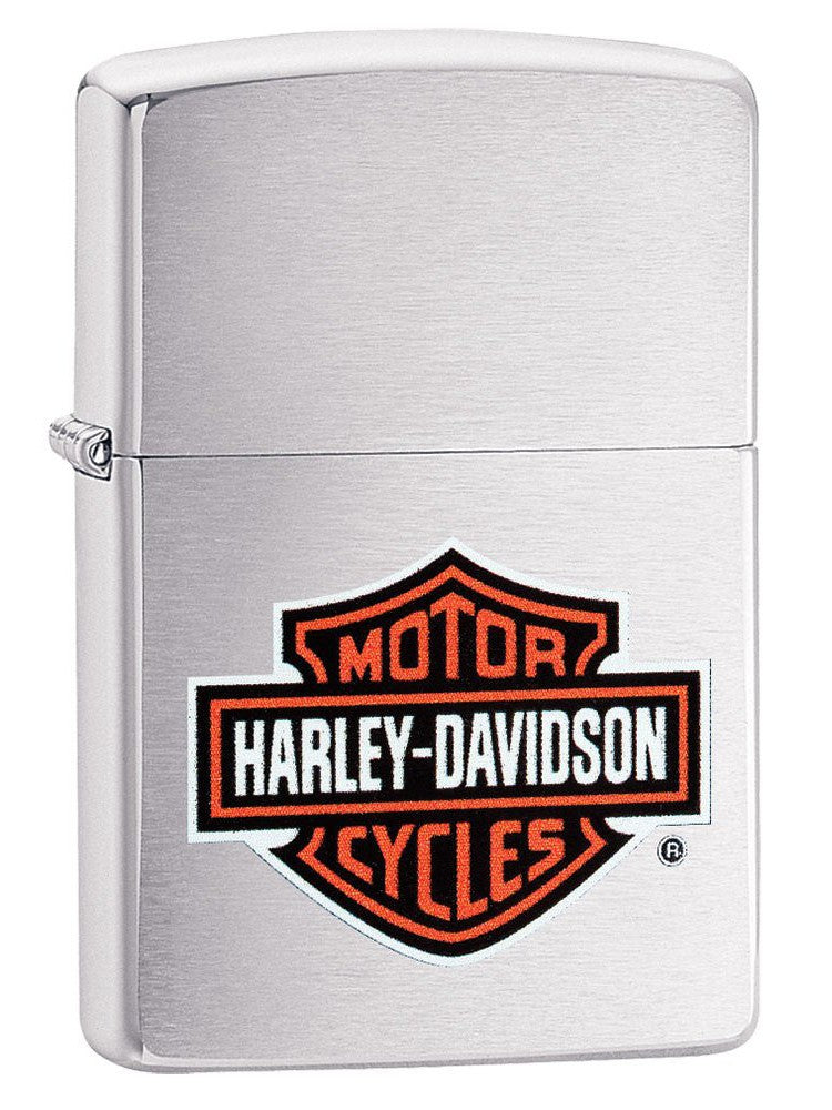 Zippo Lighter: Harley-Davidson Logo - Brushed Chrome 200HD.H252