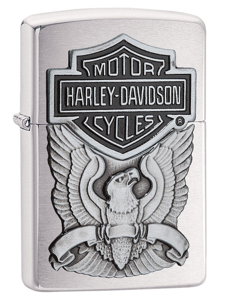 Zippo Lighter: Harley-Davidson Made in USA - Brushed Chrome