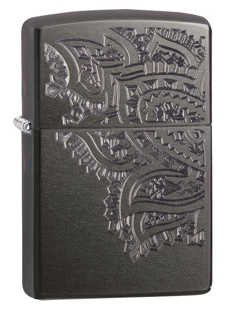 Zippo Lighter: Iced Paisley - Gray Dusk 29431