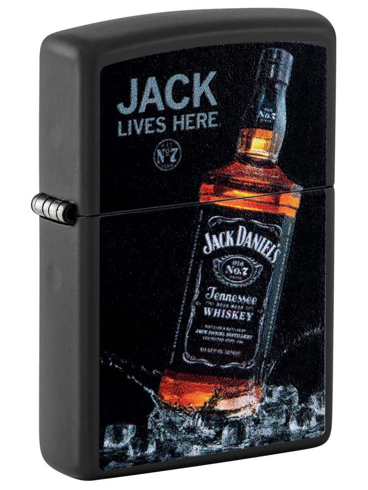 Zippo Lighter: Jack Daniel's Bottle - Black Matte 48290