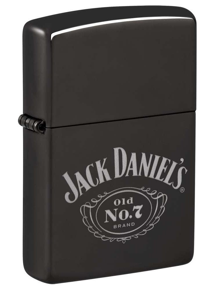 Zippo Lighter: Jack Daniel's Old No. 7 Logo, Engraved - High Polish Black 81221