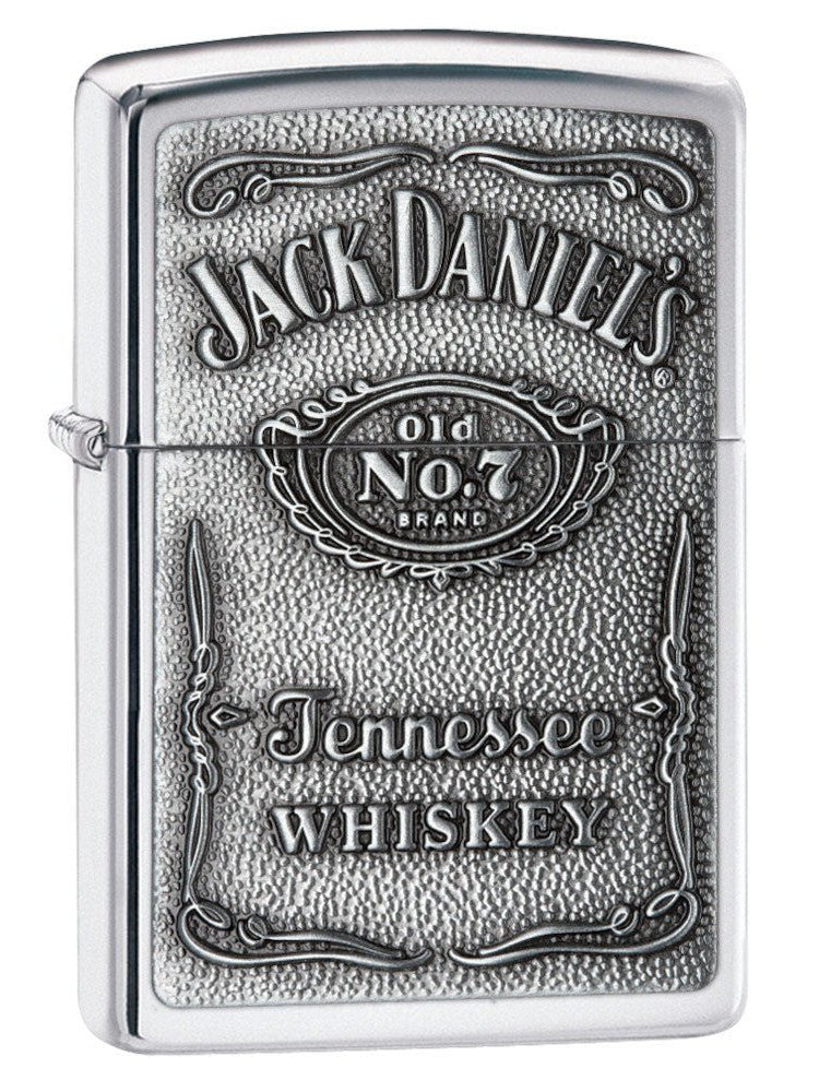 Zippo Lighter: Jack Daniels Pewter Emblem - HP Chrome 250JD.427