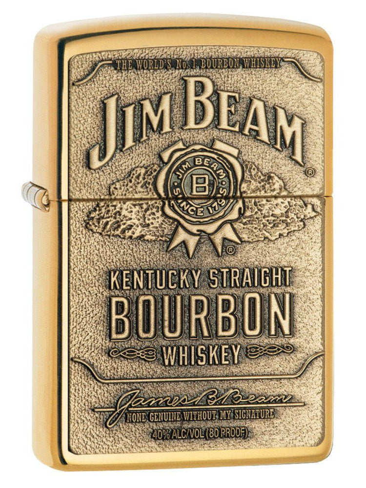 Zippo Lighter: Jim Beam Emblem - HP Brass 254BJB.929