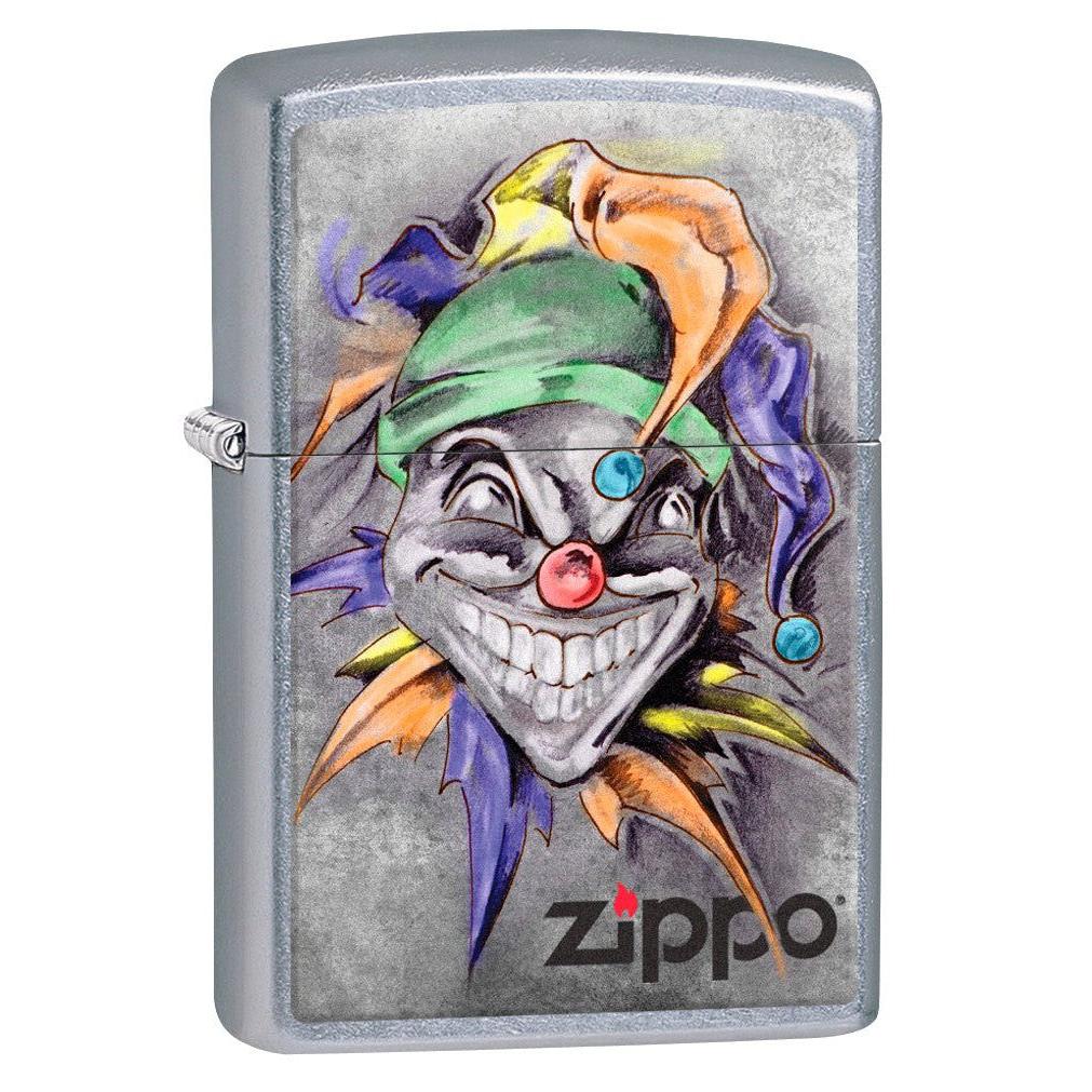 Zippo Lighter: Joker with Hat - Street Chrome 78282