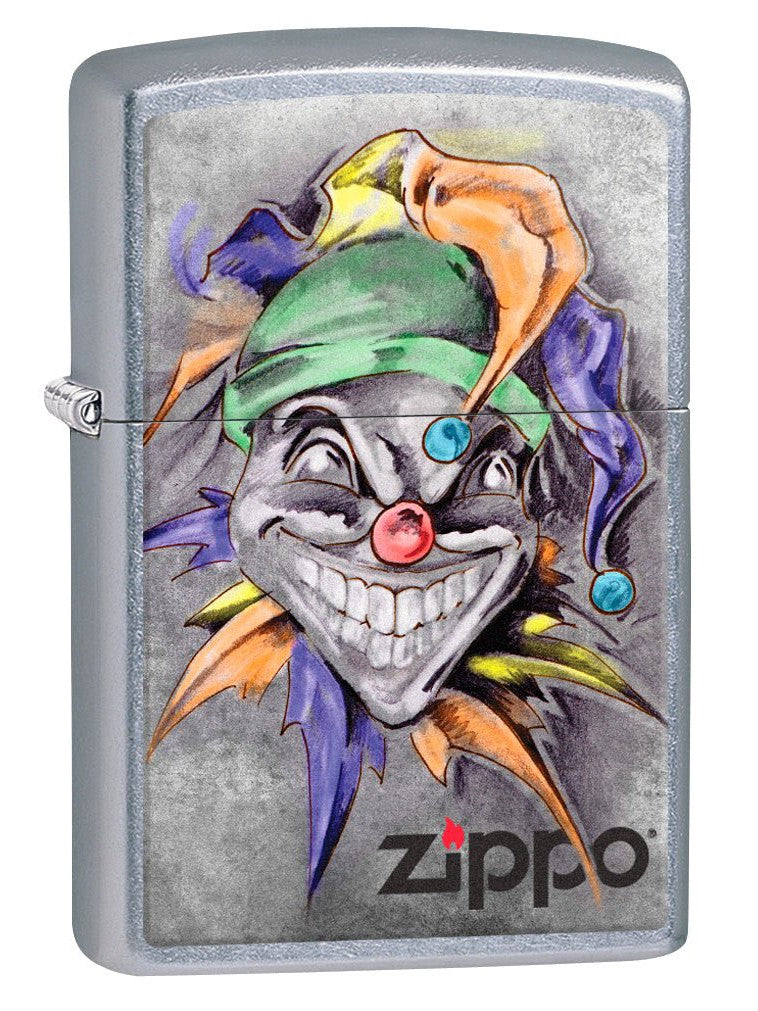 Zippo Lighter: Joker with Hat - Street Chrome 78282
