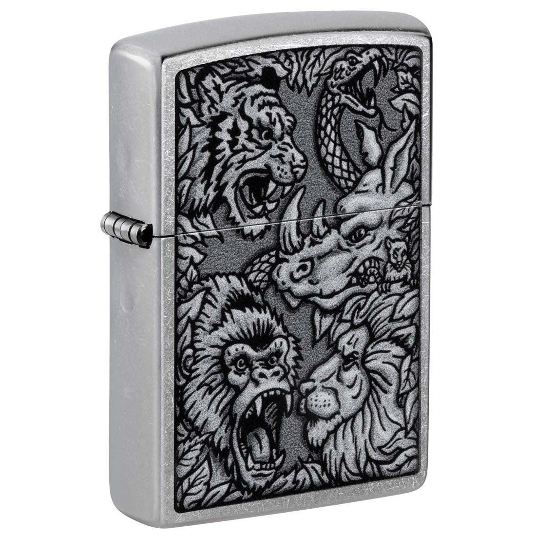 Zippo Lighter: Jungle Design - Street Chrome 48567