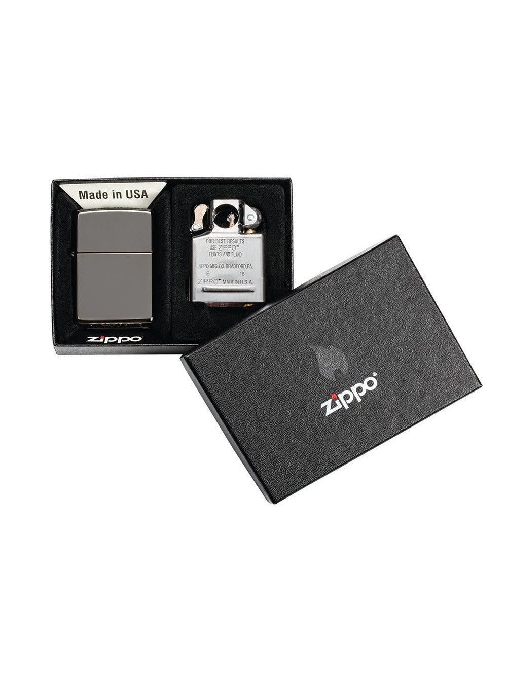 Zippo Lighter: Lighter and Pipe Insert Gift Set - Black Ice 29789