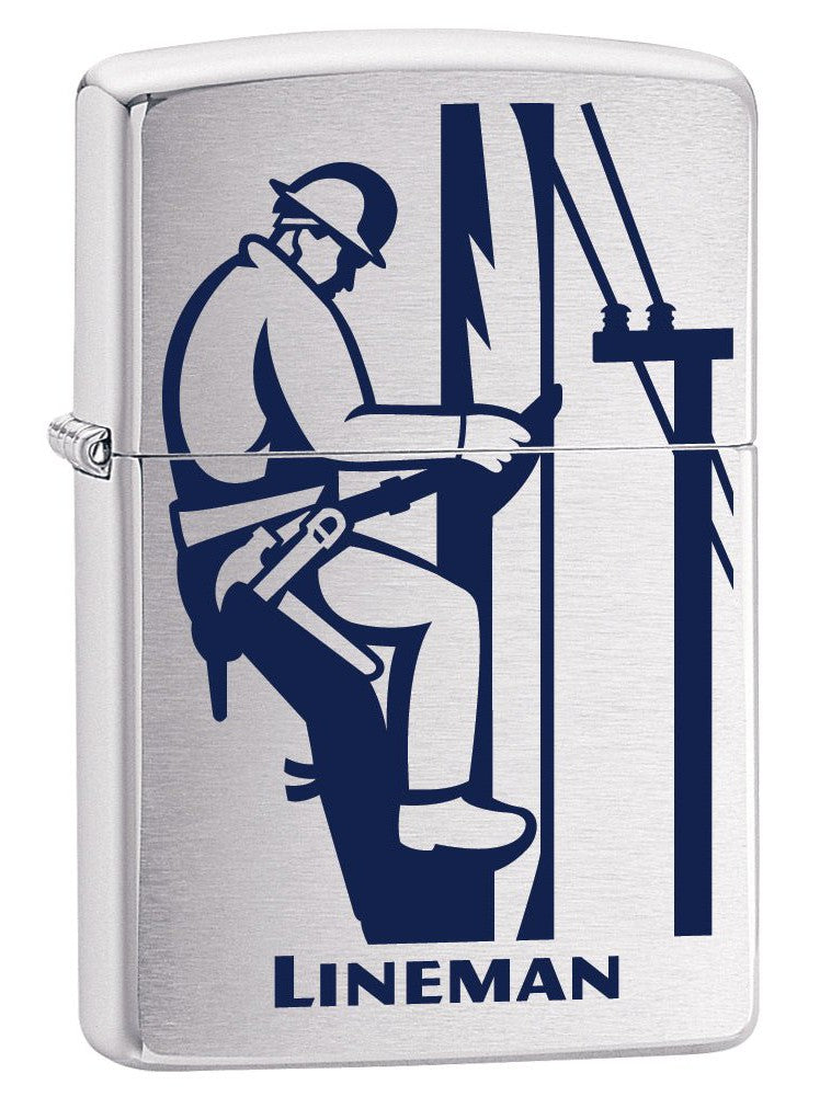 Zippo Lighter: Lineman - Brushed Chrome 76806