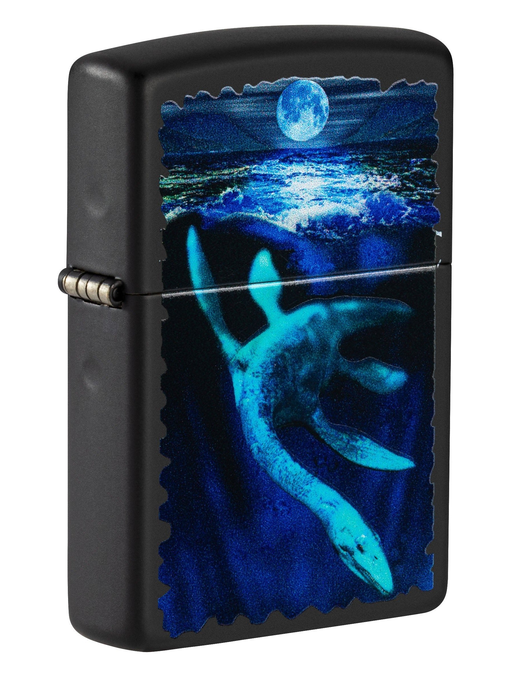 Zippo Lighter: Loch Ness Monster, Black Light - Black Matte 49697