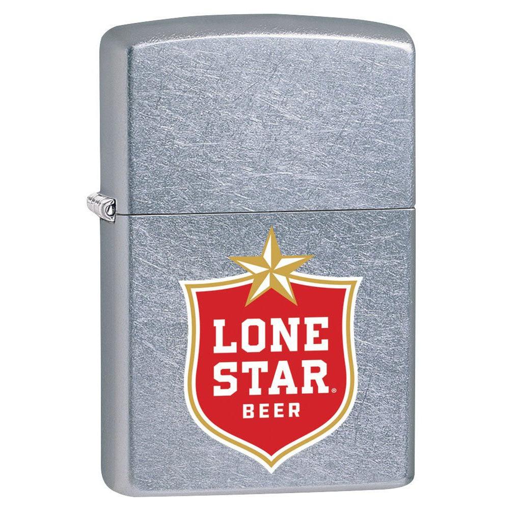 Zippo Lighter: Lone Star Beer Logo - Street Chrome 80934