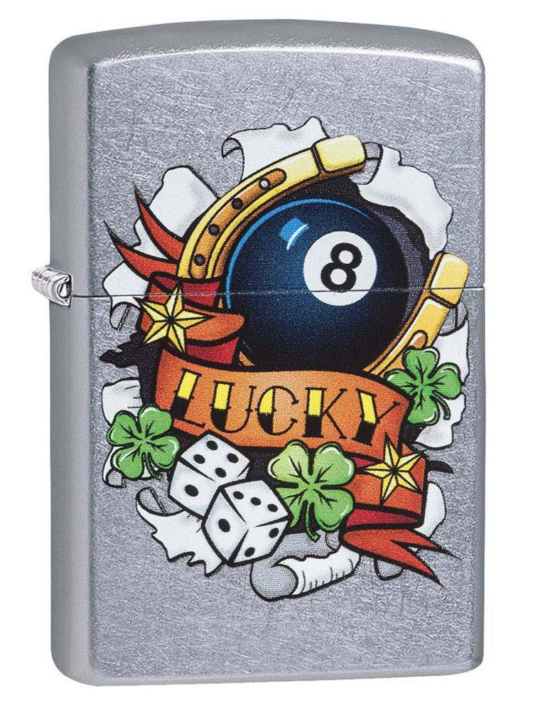 Zippo Lighter: Lucky Tattoo - Street Chrome 81182