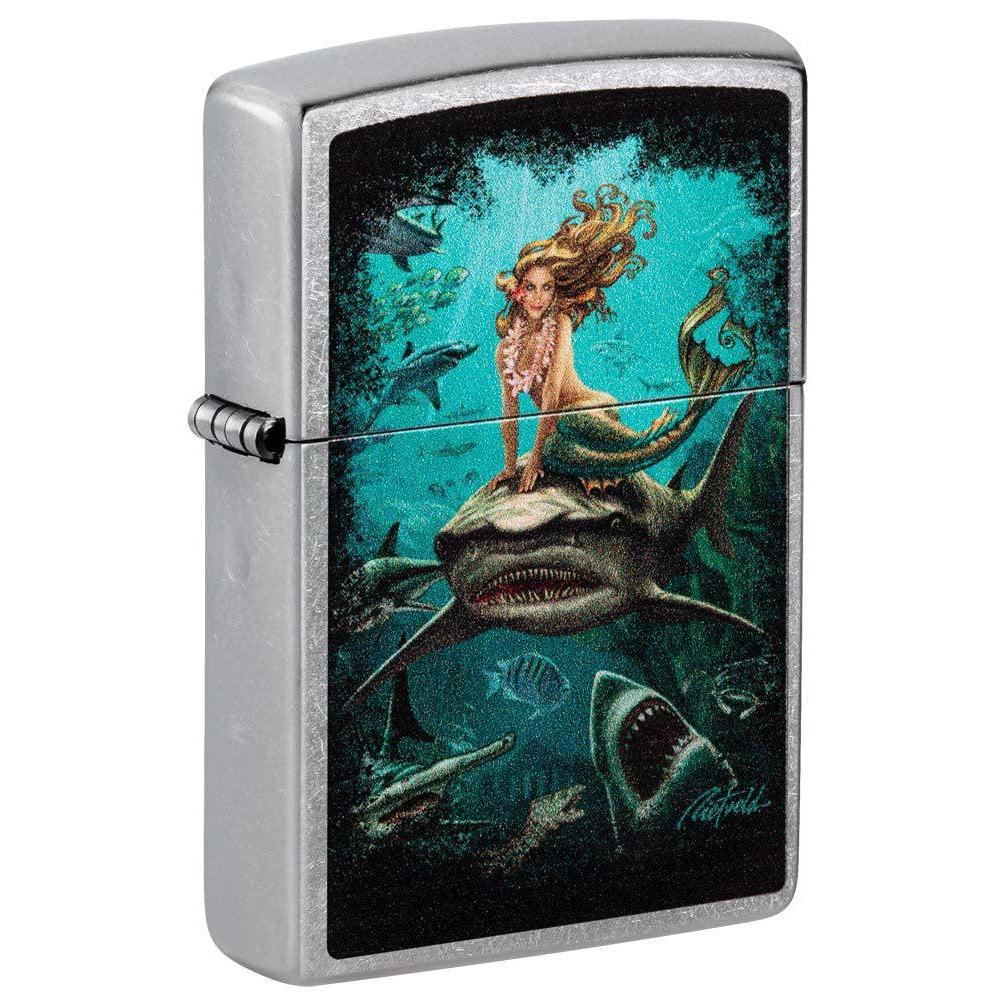 Zippo Lighter: Mermaid and Sharks by Rick Rietveld - Street Chrome 81241