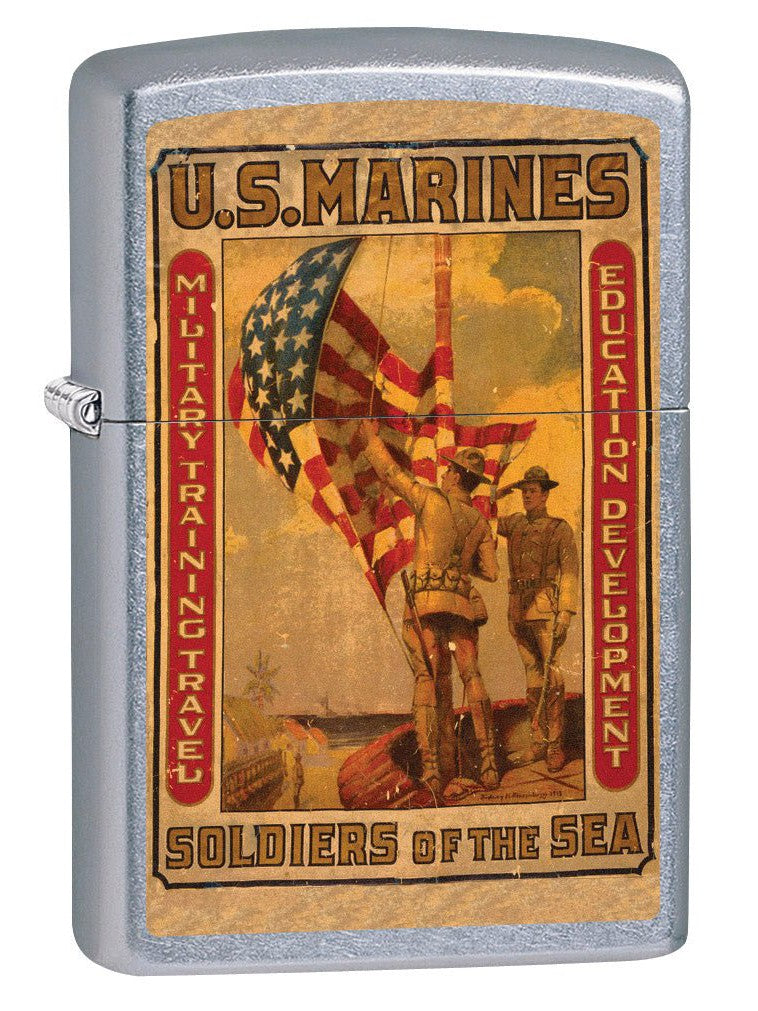 Zippo Lighter: Military Poster, US Marines Soldiers of the Sea - Street Chrome 79362