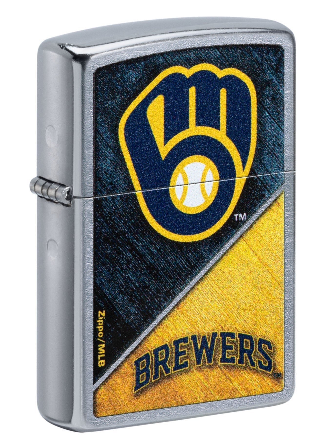 Zippo Lighter: MLB Baseball, Milwaukee Brewers - Street Chrome 49739