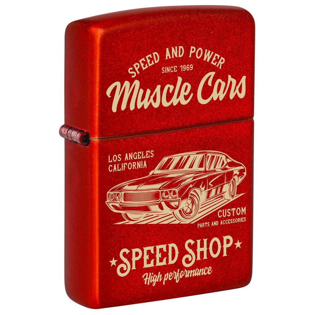 Zippo Lighter: Muscle Car Design - Metallic Red 48523