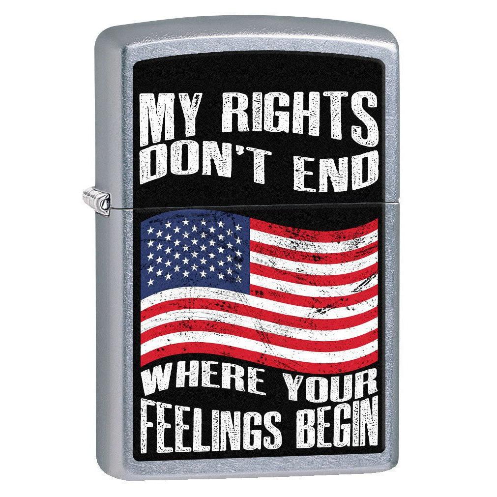 Zippo Lighter: My Rights Don't End - Street Chrome 80859