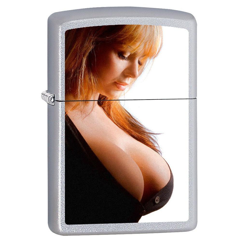 Zippo Lighter: New and Improved - Satin Chrome 76017