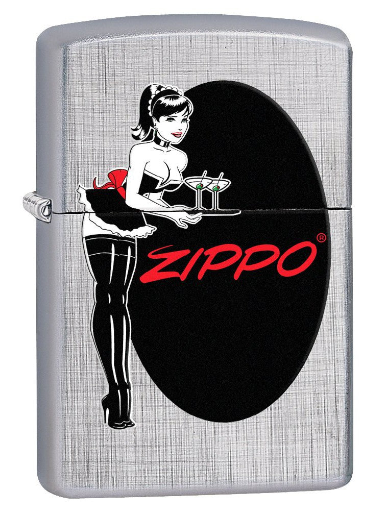 Zippo Lighter: Pin-up Maid - Linen Weave 76593