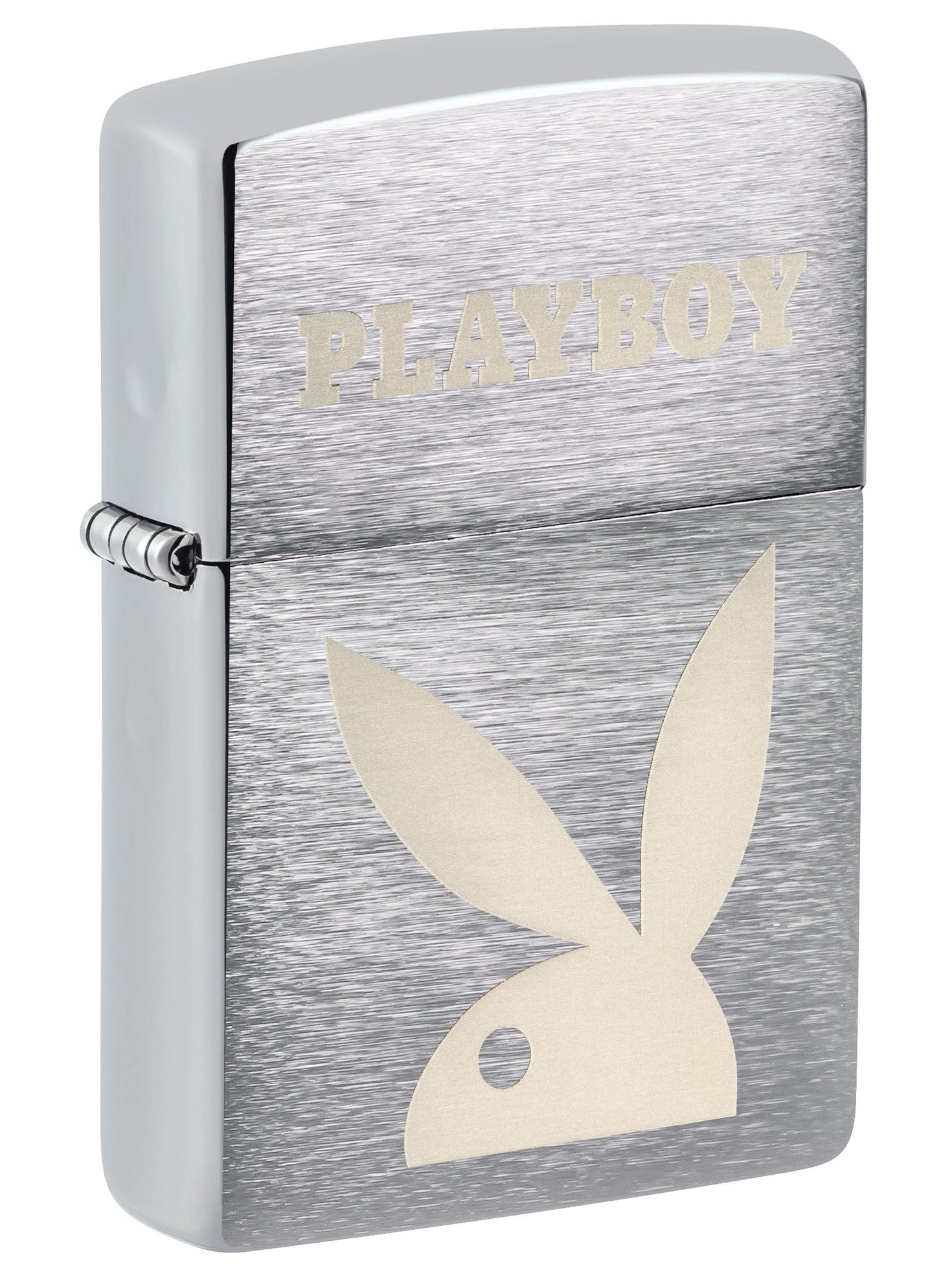 Zippo Lighter: Playboy Bunny Logo, Engraved - Brushed Chrome 49831