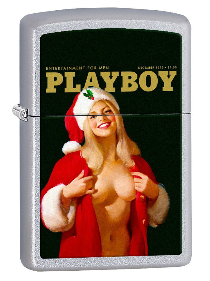 Zippo Lighter: Playboy Cover December 1972 - Satin Chrome 77937