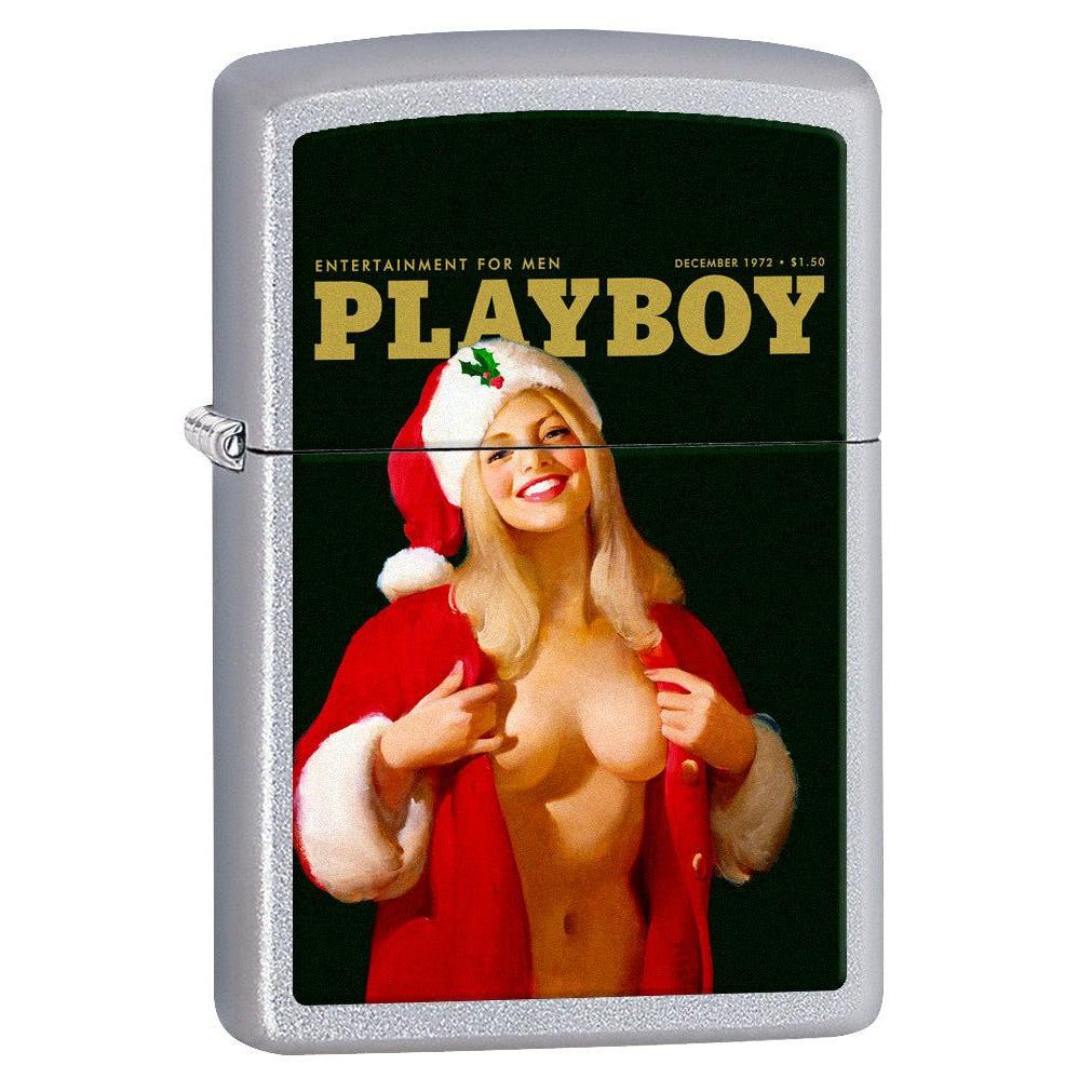 Zippo Lighter: Playboy Cover December 1972 - Satin Chrome 77937