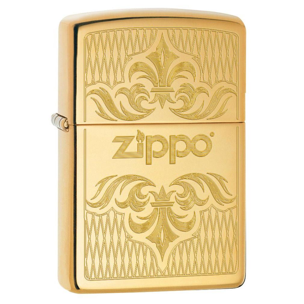 Zippo Lighter: Regal Zippo Design, Engraved - High Polish Brass 79098