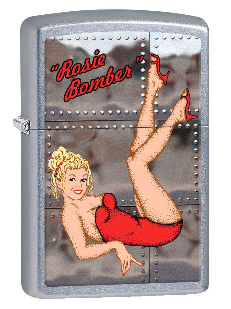 Zippo Lighter: Rosie Bomber, Pin-up Girl - Street Chrome 80788