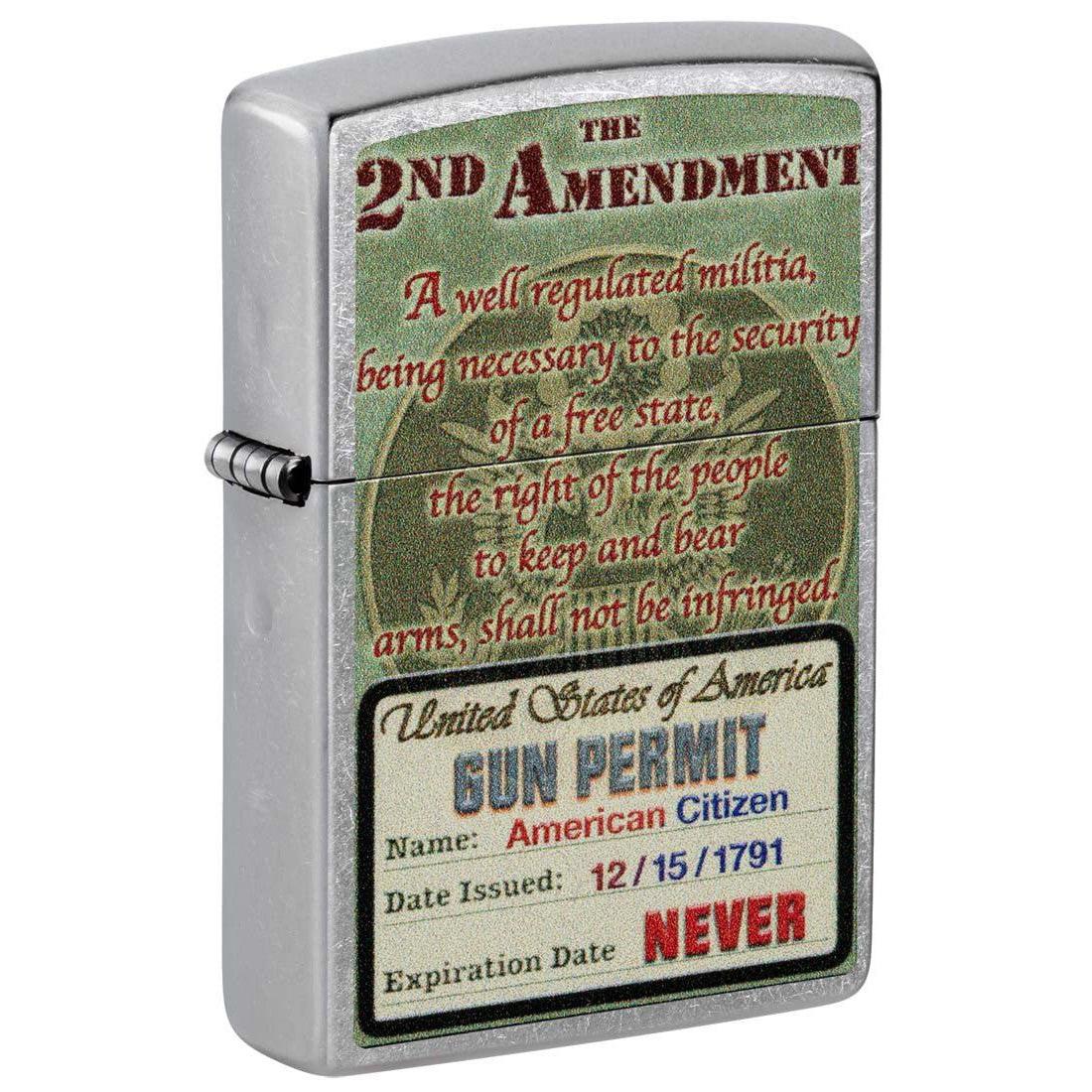 Zippo Lighter: Second Amendment Rights - Street Chrome 81403