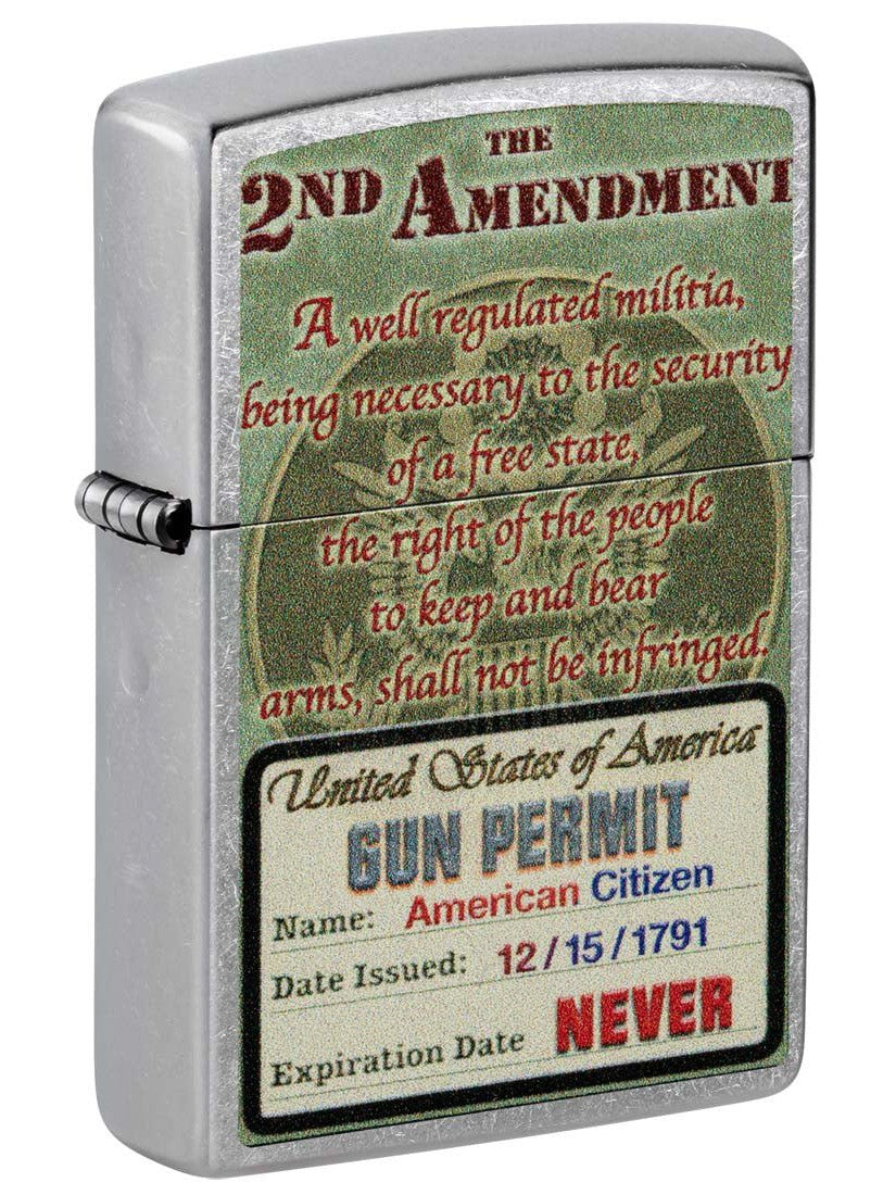 Zippo Lighter: Second Amendment Rights - Street Chrome 81403