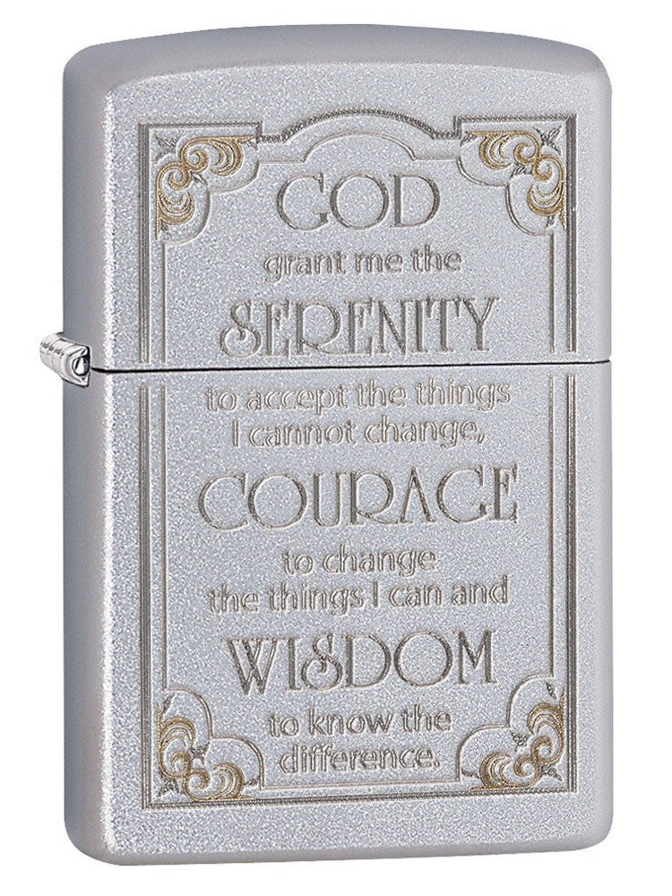 Zippo Lighter: Serenity Prayer - Satin Chrome 28458