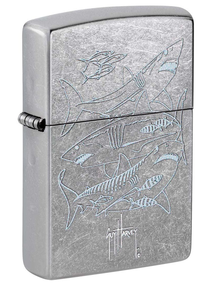 Zippo Lighter: Sharks by Guy Harvey - Street Chrome 48595