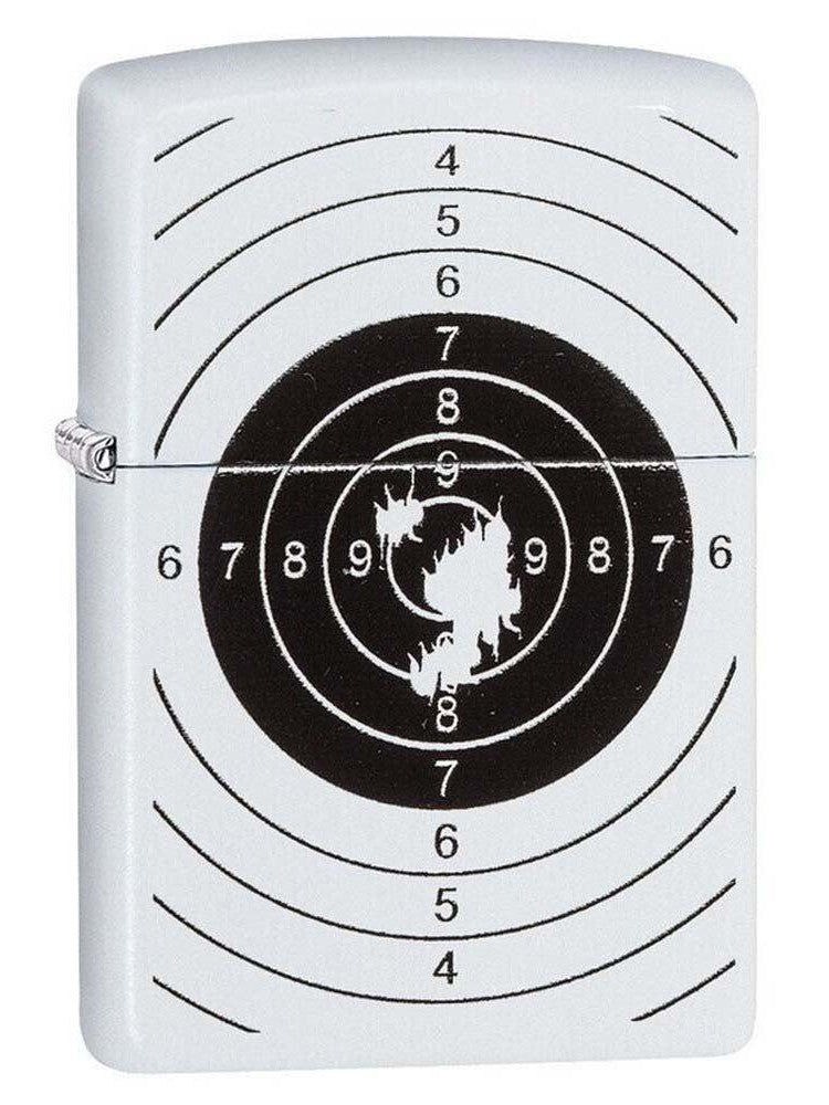 Zippo Lighter: Shooting Target - White Matte Finish 81177