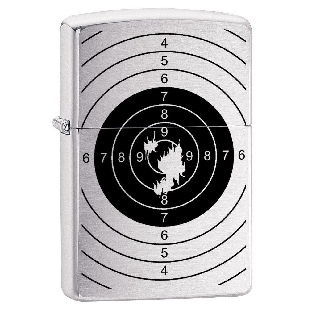 Zippo Lighter: Shooting Target with Holes - Brushed Chrome 80571