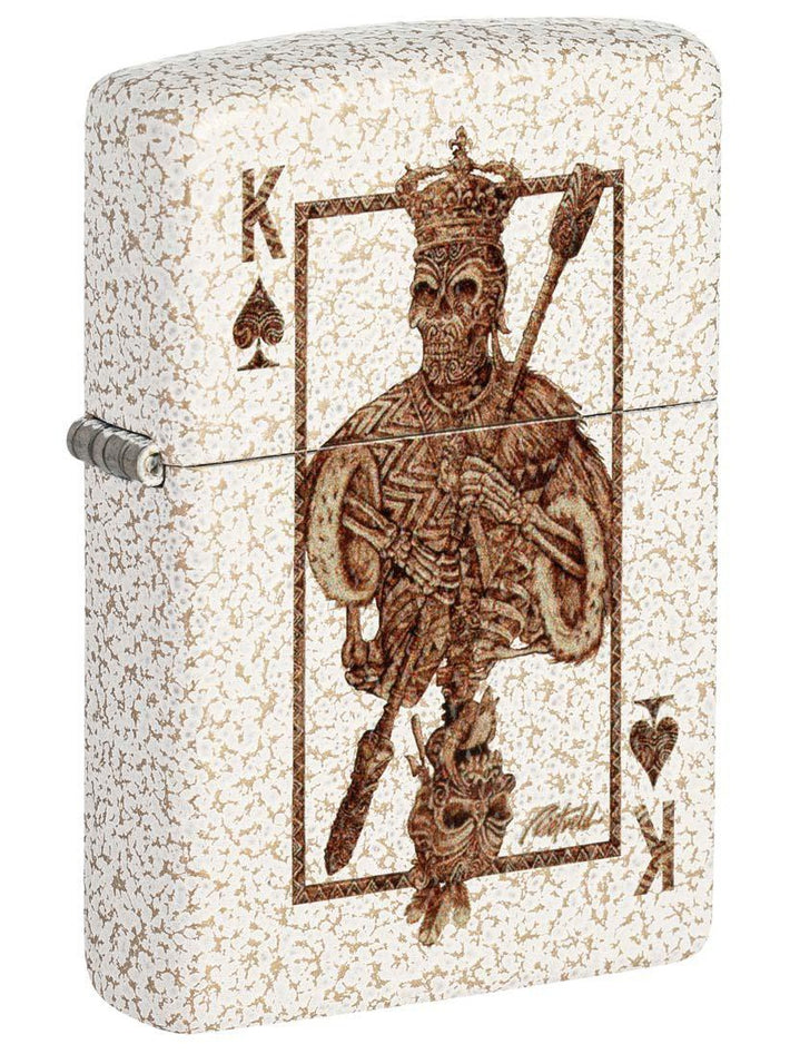 Zippo Lighter: Skeleton Playing Card by Rick Rietveld - Flat Sand 48552