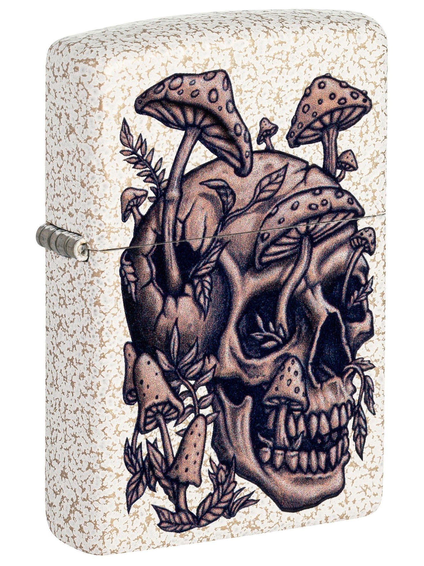 Zippo Lighter: Skull and Mushrooms - Mercury Glass 49786