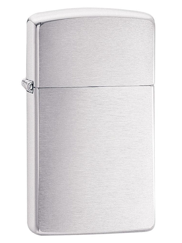 Zippo Lighter: Slim - Brushed Chrome 1600